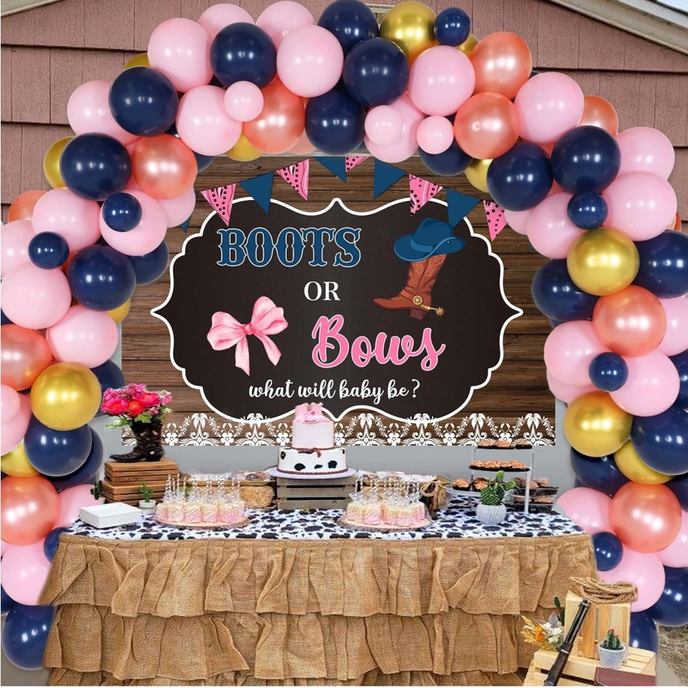 Boots or Bows Gender Reveal Decorations